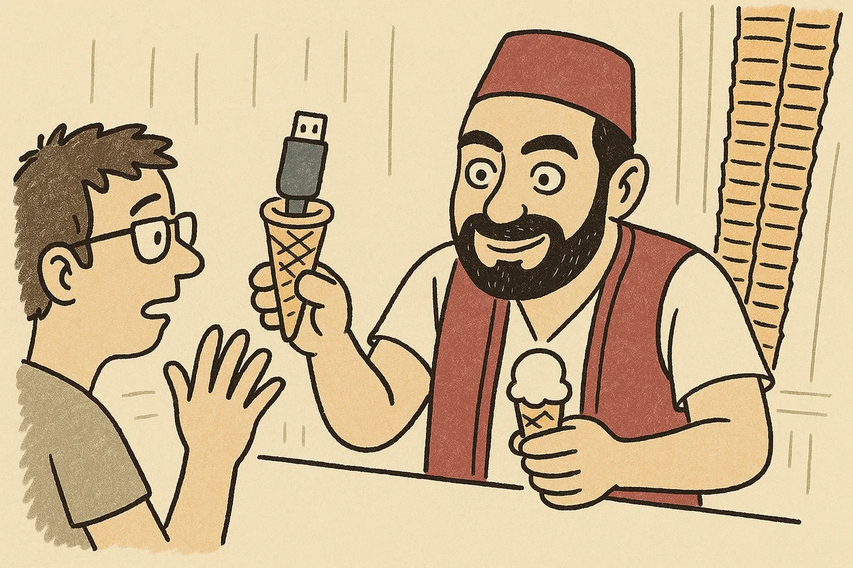 Turkish ice cream style rendering delivery